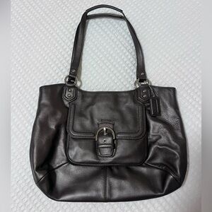 Coach Campbell Belle Gray Leather Carryall Shoulder Bag